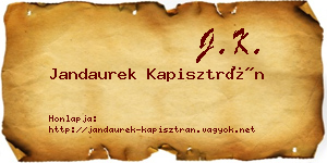 Jandaurek Kapisztrán névjegykártya